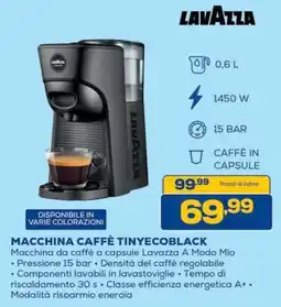 Euronics Macchina caffè tinyecoblock Lavazza offerta