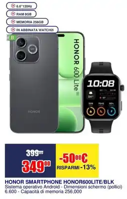 Trony HONOR SMARTPHONE HONOR600LITE/BLK offerta