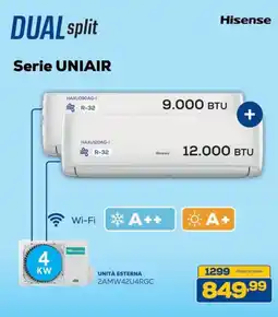 Euronics Hisense DUAL split Serie UNIAIR offerta