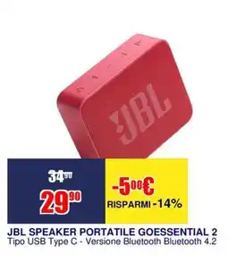 Trony JBL SPEAKER PORTATILE GOESSENTIAL 2 offerta