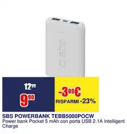 Trony SBS POWERBANK TEBB5000POCW offerta