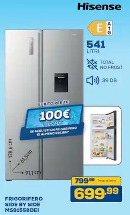 Euronics Hisense FRIGORIFERO SIDE BY SIDE MS91558DEI offerta