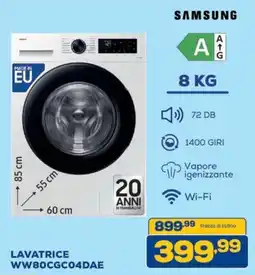 Euronics SAMSUNG LAVATRICE WW80CGC04DAE offerta