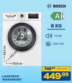 Euronics BOSCH LAVATRICE WAN28218IT offerta