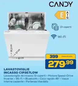 Euronics CANDY LAVASTOVIGLIE INCASSO CIP3E7LOW offerta