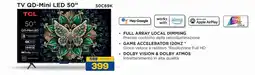 Euronics TV QD-Mini LED 50" TCL offerta