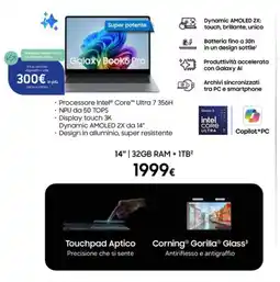 Euronics Samsung Galaxy Book6 Pro offerta