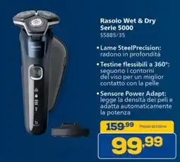 Euronics Rasoio Wet & Dry Serie 5000 offerta