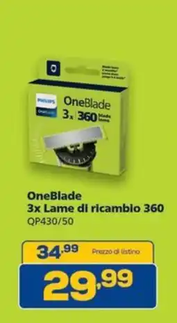 Euronics OneBlade 3x Lame di ricambio 360 offerta