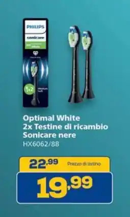 Euronics Optimal White Testine di ricambio Sonicare nere offerta