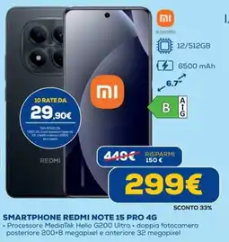 Euronics SMARTPHONE REDMI NOTE 15 PRO 4G offerta