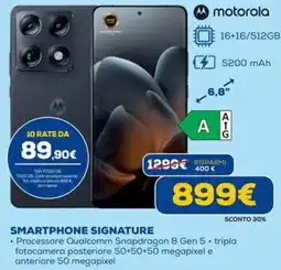 Euronics motorola SMARTPHONE SIGNATURE offerta