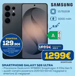 Euronics SAMSUNG SMARTPHONE GALAXY S26 ULTRA offerta