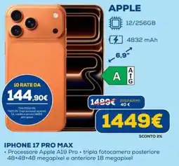 Euronics APPLE IPHONE 17 PRO MAX offerta