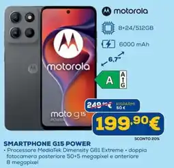Euronics motorola moto g15 power offerta