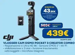Euronics Vlogger Cam Osmo Pocket 3 Creator Combo offerta