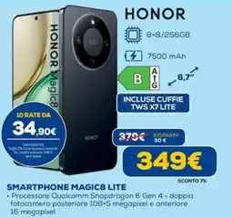 Euronics HONOR SMARTPHONE MAGIC8 LITE offerta