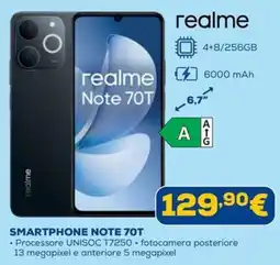 Euronics realme Note 70T offerta