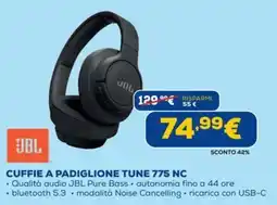 Euronics Cuffie a padiglione Tune 775 NC offerta