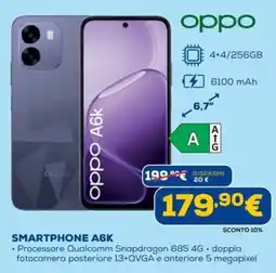 Euronics oppo smartphone a6k offerta