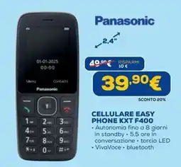 Euronics Panasonic CELLULARE EASY PHONE KXT F400 offerta