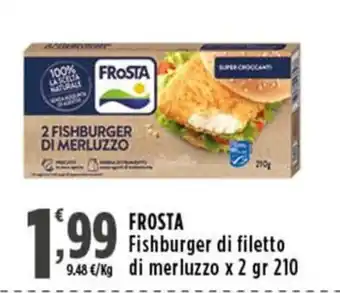 Rossotono Carrefour FROSTA Fishburger di filetto di merluzzo offerta