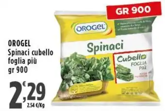 Rossotono Carrefour OROGEL Spinaci cubello foglia più offerta
