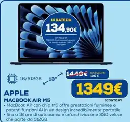 Euronics APPLE MACBOOK AIR M5 offerta