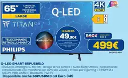 Euronics Q-LED SMART 65PUS8510 offerta