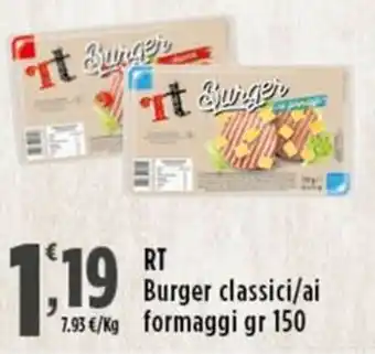 Rossotono Carrefour RT Burger classici/ai formaggi offerta