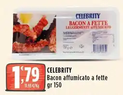 Rossotono Carrefour CELEBRITY Bacon affumicato a fette offerta