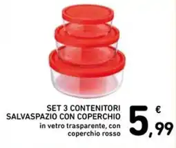 Spazio Conad SET 3 CONTENITORI SALVASPAZIO CON COPERCHIO offerta