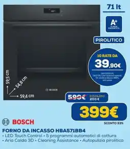Euronics BOSCH FORNO DA INCASSO HBA571BB4 offerta