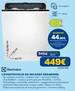 Euronics Lavastoviglie da incasso EES4840SL Electrolux offerta