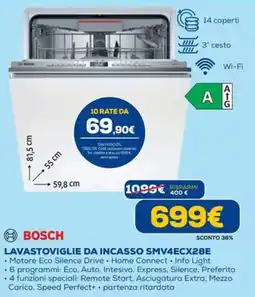 Euronics BOSCH LAVASTOVIGLIE DA INCASSO SMV4ECX28E offerta