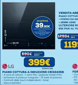 Euronics PIANO COTTURA A INDUZIONE CBIZ2435B offerta