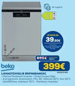 Euronics Lavastoviglie BDFN26440XC Beko offerta