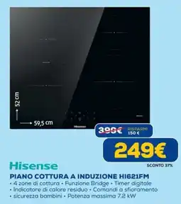 Euronics Hisense PIANO COTTURA A INDUZIONE HI621FM offerta