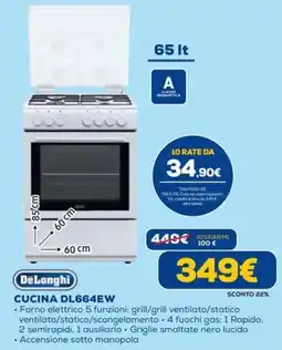 Euronics DeLonghi CUCINA DL664EW offerta