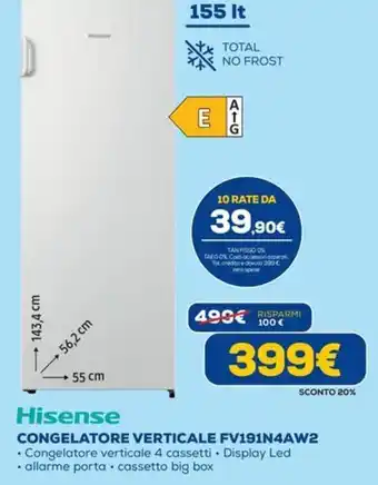 Hisense CONGELATORE VERTICALE FV191N4AW2