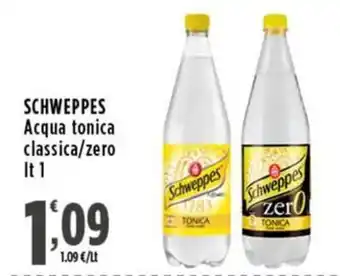 Rossotono Carrefour Schweppes Acqua tonica classica/zero offerta