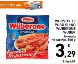 Spazio Conad WURSTEL DI PURO SUINO WUBERONE WUBER offerta