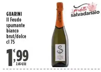 Rossotono Carrefour GUARINI Il Feudo spumante bianco offerta