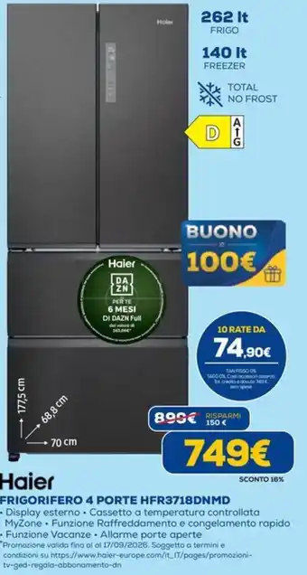 Haier FRIGORIFERO 4 PORTE HFR3718DNMD