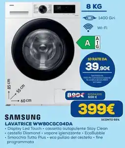 Euronics SAMSUNG LAVATRICE WW80CGC04DA offerta
