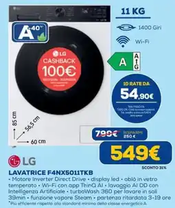 Euronics LAVATRICE F4NX5011TKB offerta