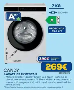 Euronics CANDY LAVATRICE EY 27SB7-S offerta