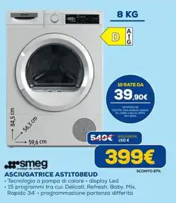 Euronics Asciugatrice Ast1t08eud Smeg offerta