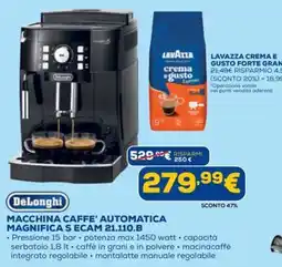 Euronics DeLonghi MACCHINA CAFFE' AUTOMATICA MAGNIFICA S ECAM 21.110.B offerta