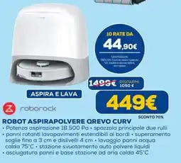 Euronics Roborock Robot Aspirapolvere Qrevo Curv offerta